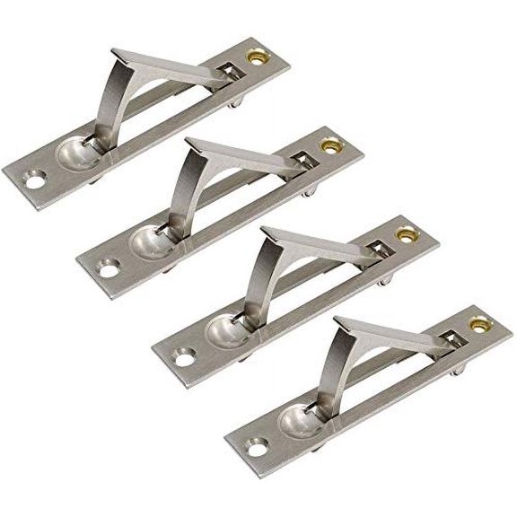 Litepak Door Edge Pull Premium Sliding Hardware Modern Style Spring (4 Pack, Satin Nickel)