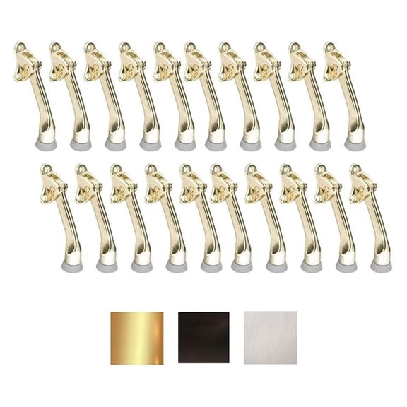 Litepak Kickdown Door Stop Premium Holder Doorstop 4" (Polished Brass (Plated), 20 Pack)