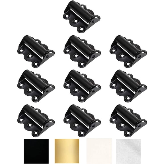 Litepak Screen Door Hinge Professional Grade Hardware Self-Closing Easy Install (10 Pack, Black)