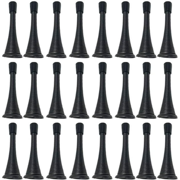 Litepak Spring Door Stop 3" Heavy Duty Stopper Steel w/Plastic Bumper (Oil Rubbed Bronze, 24 Pack)