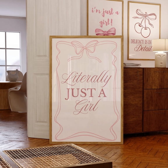 Literally Just A Girl Poster: Girly Room Decor UNFRAMED PAPER POSTER, Home Decor, Vintage Gift, Living Room Dercor