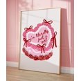 thumbnail image 1 of Literally Just A Girl Trendy Heart Cake Preppy Bow Coquette Art, Unframed Canvas 16x20in, 1 of 4