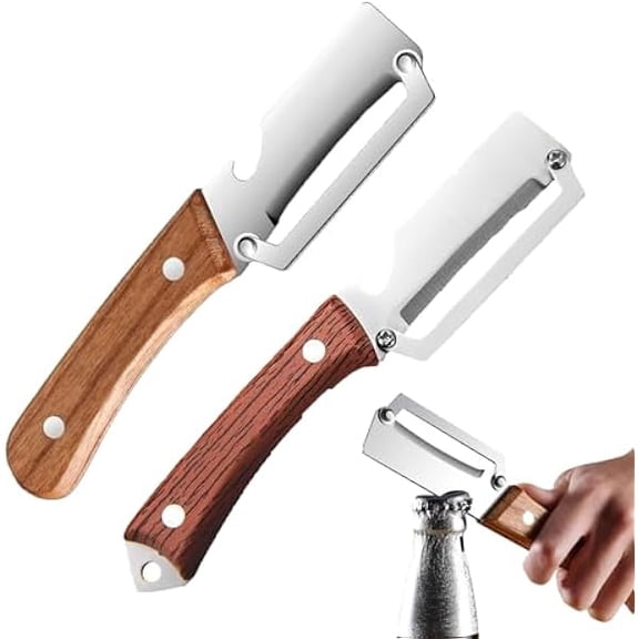 Literalous Multi-functional Vegetable Peeler for Kitchen, Ultra Sharp Stainless Steel Blades with Non-slip Ergonomic Handles with Bottle Opener (A+B) - Multi-Functional High-Efficiency