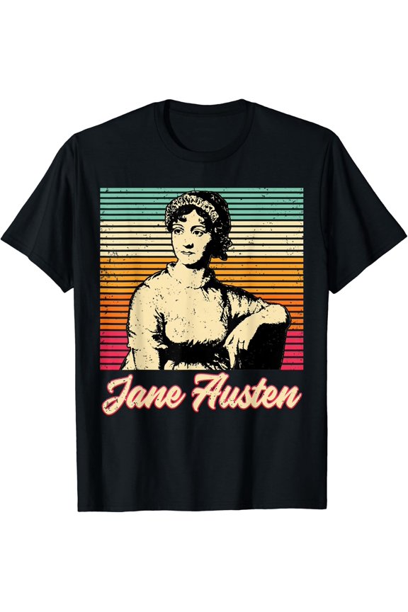 Literary Book Club Fans Vintage Jane Austen T-Shirt Size S-5XL