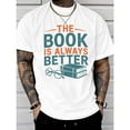 thumbnail image 1 of Literary Book Graphic Tee T-Shirt Cotton Top The Book Casual Short Sleeve Crew Neck Reader Apparel White S-5XL, 1 of 4