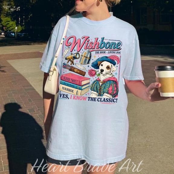 Literary Dog Lover Shirt, Literary Dog Lover, Wishbone Literary Society Dog , Wishbone Dog Shirt, Jack Russell Bookworm Shirt
