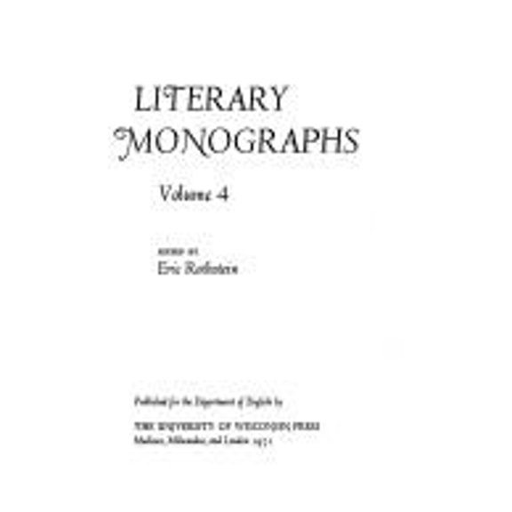 Pre-Owned Literary Monographs (Hardcover) 9780299058609