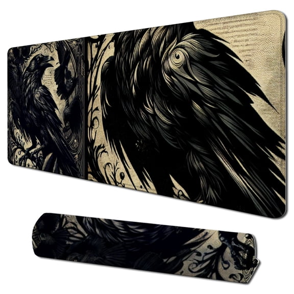 Literary Mouse Pad. Mousepad with Famous Book Design. (Raven (Black Title Page))
