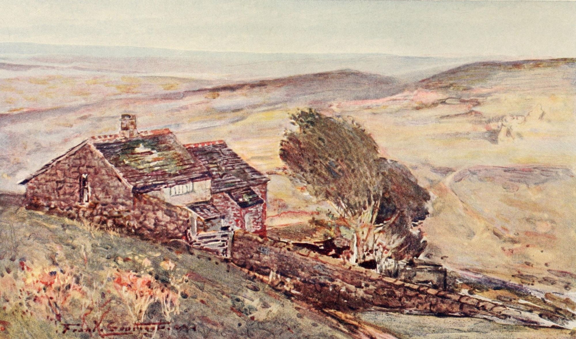 Literary Pilgrims in England 1917 Moor Haworth Canvas Art - Frank Southgate (18 x 24)