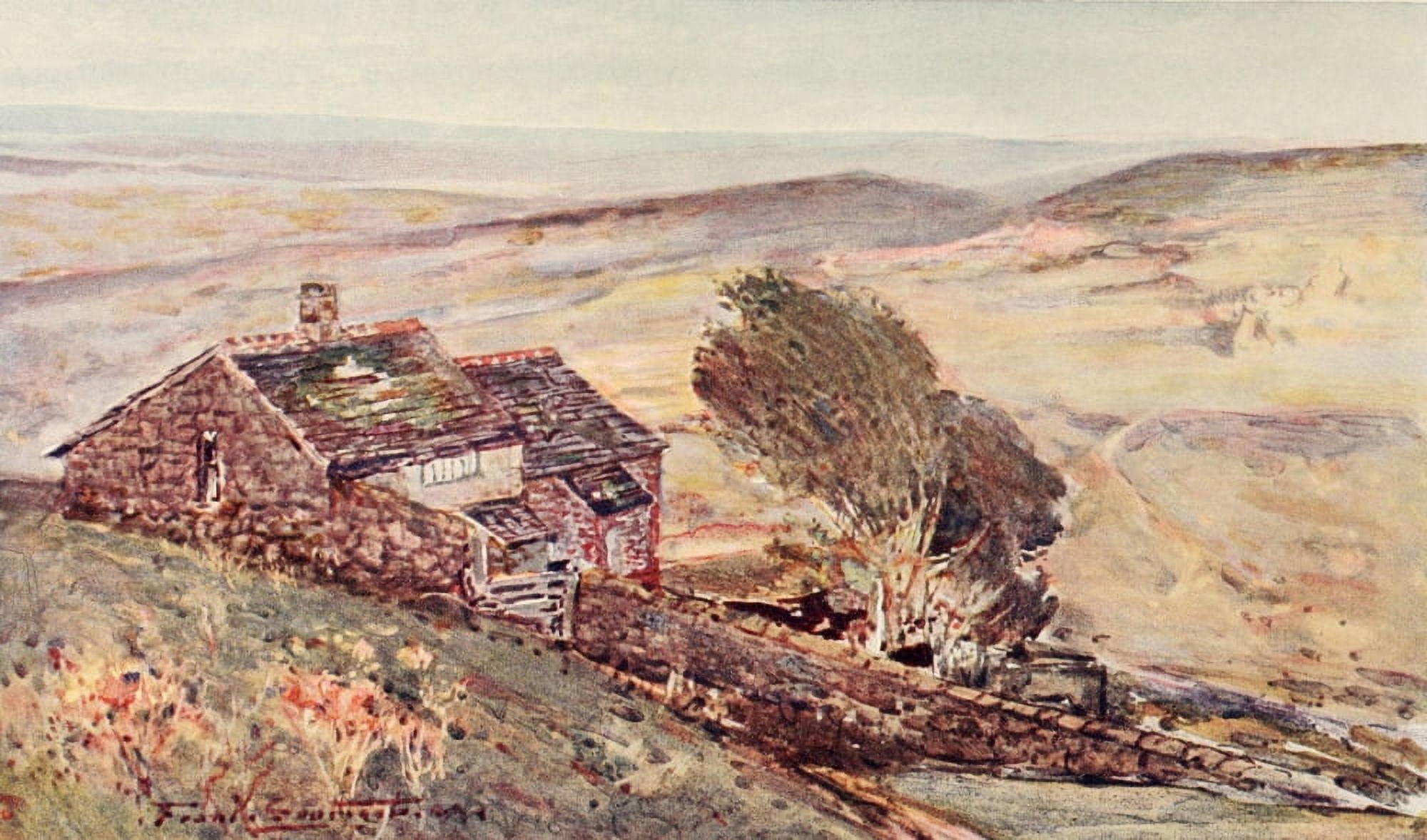 Literary Pilgrims in England 1917 Moor Haworth Canvas Art - Frank Southgate (24 x 36)