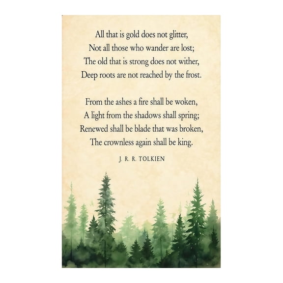Literary Poetry Wall Art Gold Journey Quote Inspirational Poster for Bedroom Library Study Room Book Lover Gift Home Decor