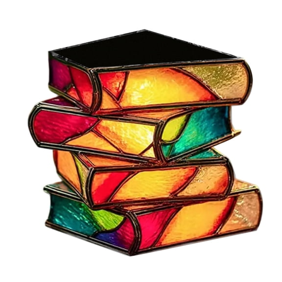 Literary Stacked Books Decorative Pot Succulents Planter With Drainage Goth Home Decors Office Gift