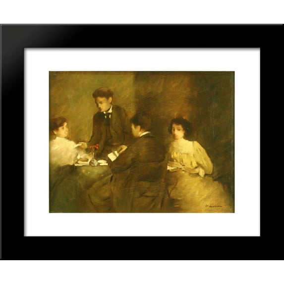 Literary meeting 20x24 Framed Art Print by Stefan Luchian