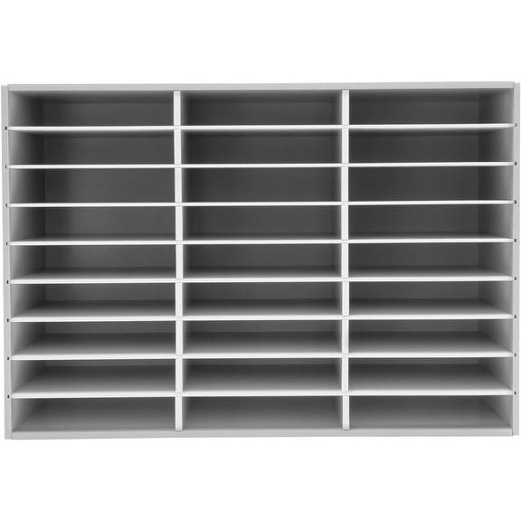 Literature Organizer, 27 Compartment File Sorter, Mail Center Magazine Holder, Paper Storage Holder for Office, Classrooms, and Mailrooms Organization