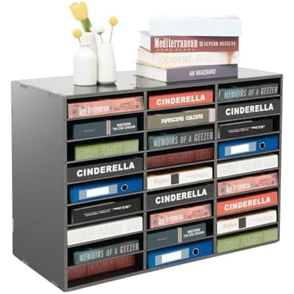 Literature Organizer,27 Compartments Mail Sorter Organizer,Student Mailbox for Classroom,Desktop Bill Paper Organizer,Home and Office Mailbox School Classroom Keepers Black$$Office