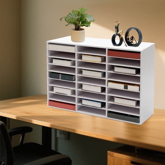 Literature Organizer 27 Slots Compartments Desktop File Sorter Mail Center Paper Storage Cabinet Home & Office Mailbox School Classroom Keepers