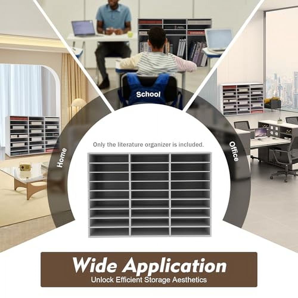 Literature Organizer 27 Slots Compartments Desktop File Sorter Mail ...