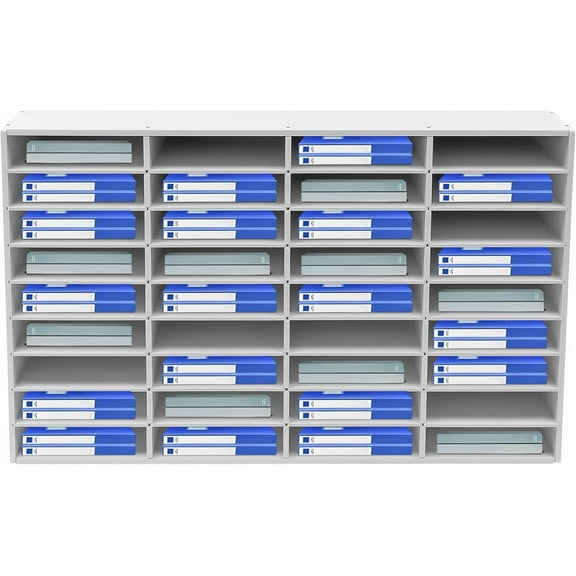 Literature Organizer, 36 Slots Countertop Mail Sorter Organizer PVC Student Mailbox Paper Bill Holder File Letter Sorter Shelf Compartment Shelf Holder for Office Home Classroom (White, 36 Slots)