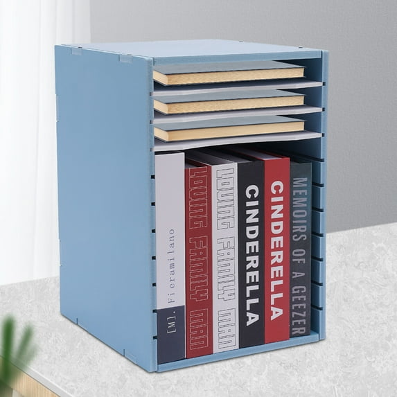 Literature Organizer File Sorter Paper Storage Holder 11 Slot 3Color Office/Home Blue