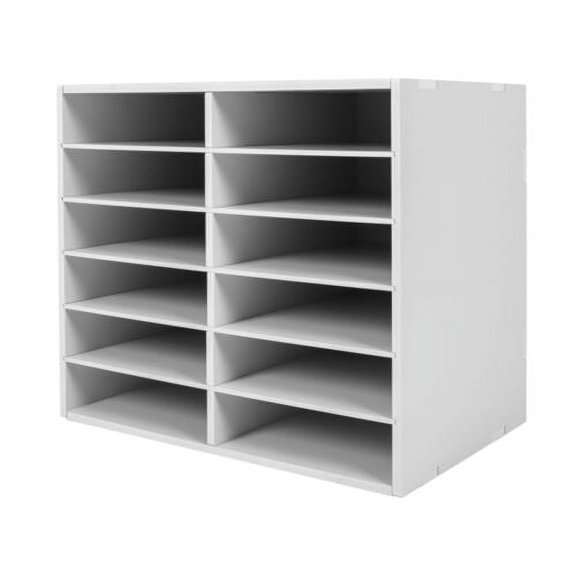 Literature Organizer Magazine Books Files Holder Pvc 19.3*12*16inch W/ 12 Slots