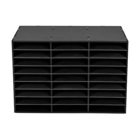 Literature Organizer Paper File Document Sorter Rack Adjustable Shelves 27-Slot