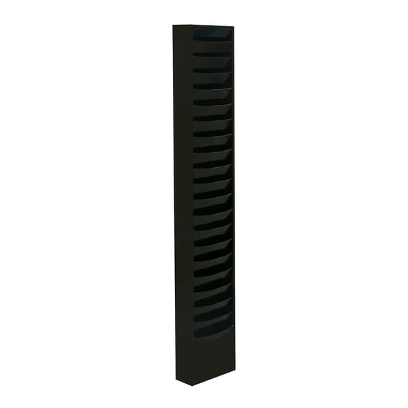 Literature Rack 20 Compartments, 13-1/8"W x 4"D Black 411-08