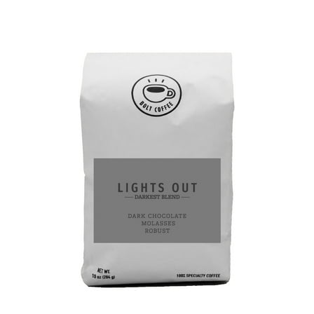 Lites Out - Darkest Blend - Roasted by Bolt Coffee Co. - Whole Bean Coffee - 12 Ounce Bag