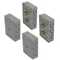 thumbnail image 1 of Litesun (4 Pack) Side Entry Outlet Plug 6-Way Electrical Socket Splitter Wall Mount Current Tap Adapter In Grey, 1 of 5