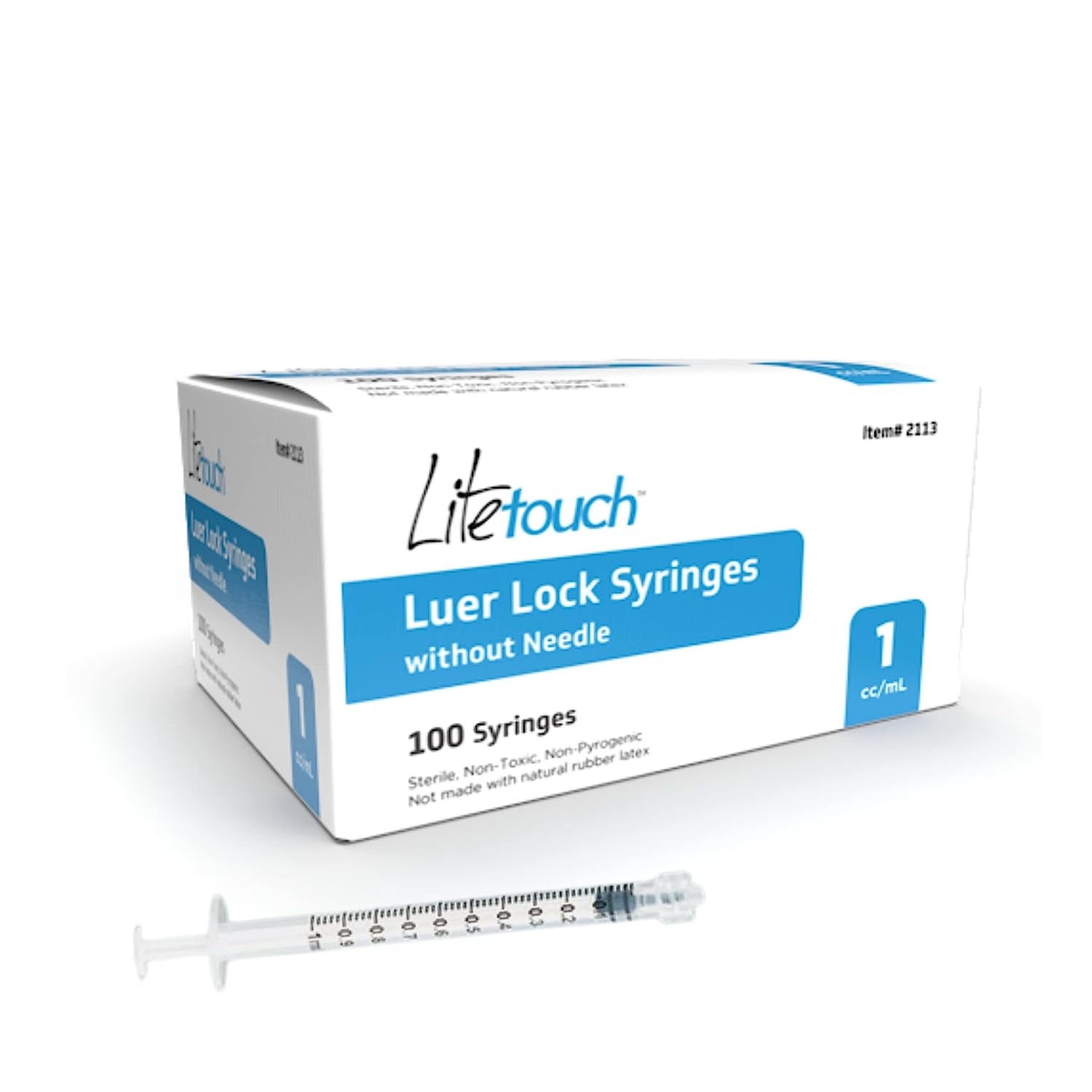 Litetouch 1ml Luer Lock Syringe, Sterile, Individually Sealed 100