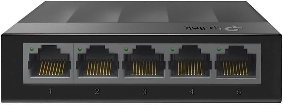 Litewave 5 Port Gigabit Ethernet Switch | Desktop Ethernet Splitter | Unshielded Network Switch | Plug & Play | Fanless Quiet | Unmanaged (LS1005G)