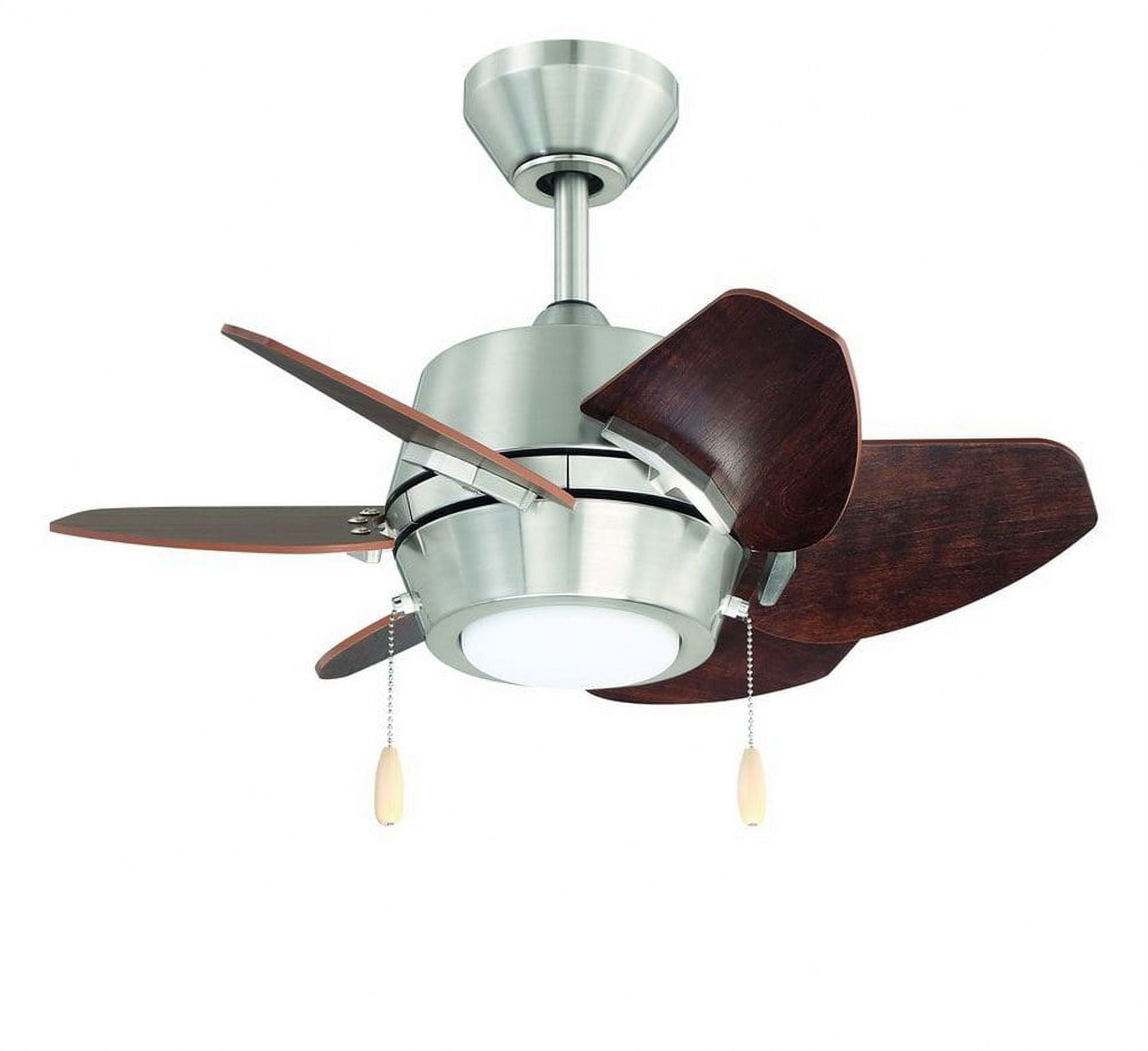 Gaskin 24-Inch Brushed Nickel Ceiling Fan with Cherry/Driftwood Blades