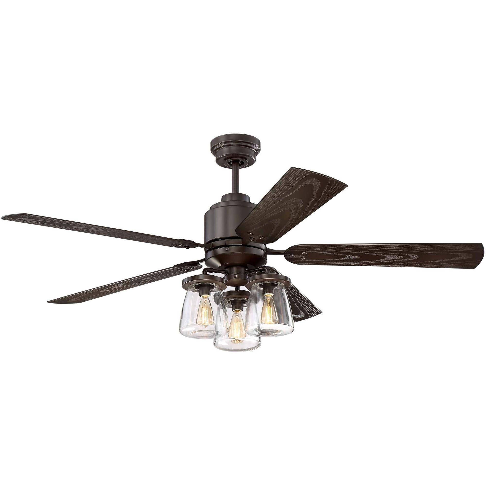 Litex Industries Andrus Collection 52" Ceiling Fan, Rated for DAMP