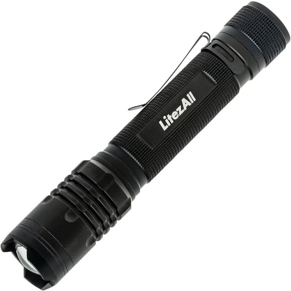 LitezAll Rechargeable LED Flashlight, 1000 Lumens Tactical Flashlight with Built-In 2400mAh Power Bank
