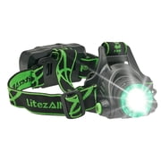 LitezAll 1300-Lumen COB LED Head Lamp, Rechargeable Emergency Flashlight with Focus Beam & Adjustable Strap