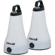 LitezAll 2-in-1 150-Lumen Lantern Flashlight, Portable LED Light for Camping & Emergencies, 2 Pack