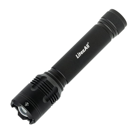 LitezAll 3000 Lumen Tactical Flashlight with LED Light, Black