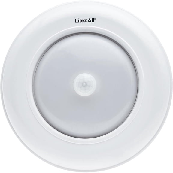 LitezAll Motion Activated 200-Lumen LED Puck Light, Compact Battery Powered Under Cabinet Light, 6.75”