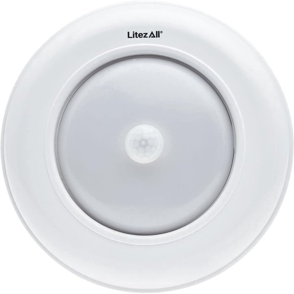 LitezAll Motion Activated 200-Lumen LED Puck Light, Compact Battery Powered Under Cabinet Light, 6.75