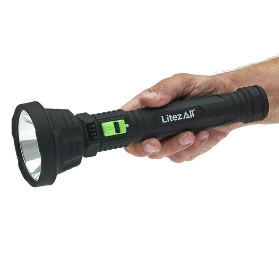 LitezAll Rechargeable ULTAC2 1000 Lumen LED Flashlight – Ultra-Bright, Lightweight & Durable with Battery Meter