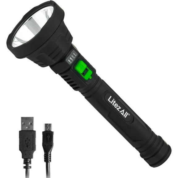 LitezAll 400-Lumen Jumbo Task Light, Wide Angle COB LED Flashlight with Magnetic Base and Clip