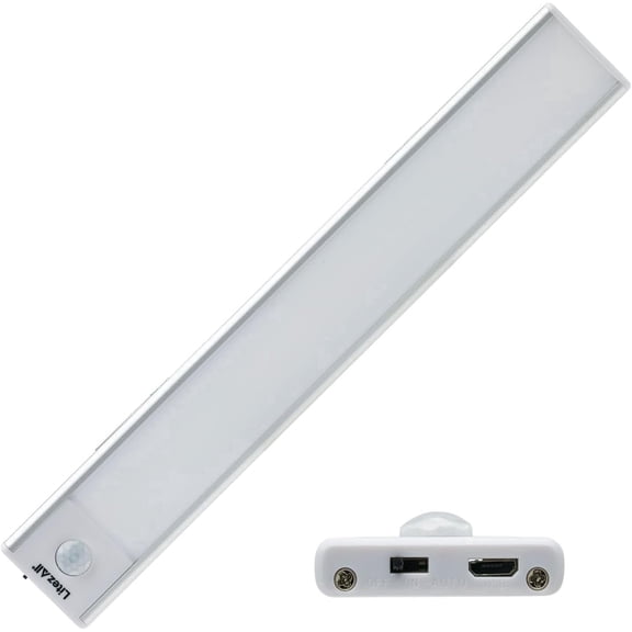 LitezAll 100-Lumen Slim Motion-Activated Light Bar, Rechargeable Magnetic Compact Light