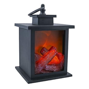 LitezAll Small Cozy Fireplace Lantern - Integrated Carry and Hanging Handle - Portable Battery-Operated Lantern - Survival kit for Hurricane, Power Outage, Emergency, Camping, Backpacki