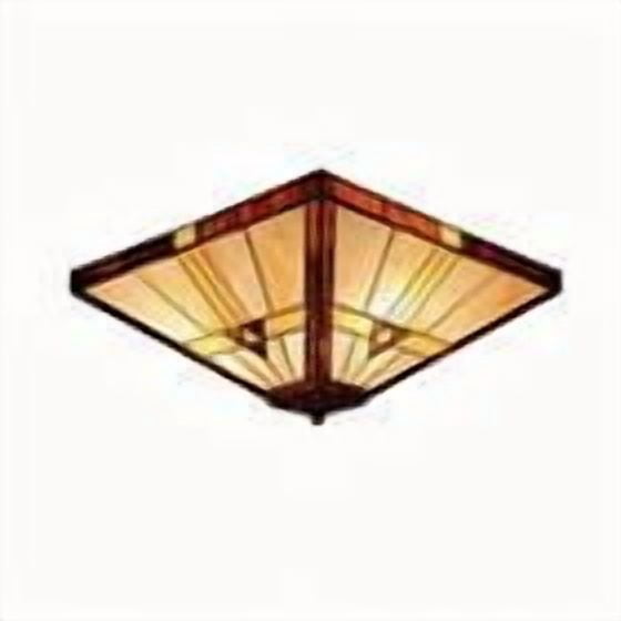 Litfad Tiffany Style Geometric Stained Glass Flush Mount Ceiling Light Baroque Lamp for Living Room,Corridor, Bedroom 11.81inch