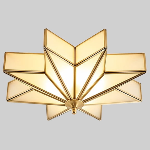 Litfad Modern Nordic Frosted Glass Star Shade Flush Mount Ceiling Light Home Lighting,4-Light