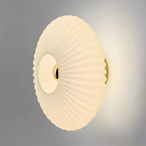 Litfad Modernism Semi Flush Mount Ceiling Light Ribber Glass LED Wall Sconce Lamp for Bar Cafe Hallway Restaurant