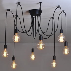 Litfad Spider Light Chandelier Spider Pendant Light Fixture Edison Chandelier - Vintage Industrial Steampunk Hanging Ceiling Multi DIY,10-Light