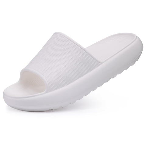 Cloud Slide Sandals for Women Men Summer Shower Shoes Soft Pillow Slippers Arch Support Beach Slides, White