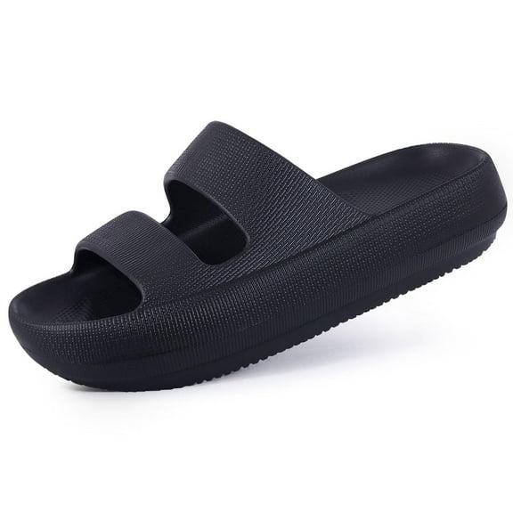 Litfun Cloud Slide Sandals for Women Soft Recovery Shower Shoes Orthopedic Slides with Arch Support, Black