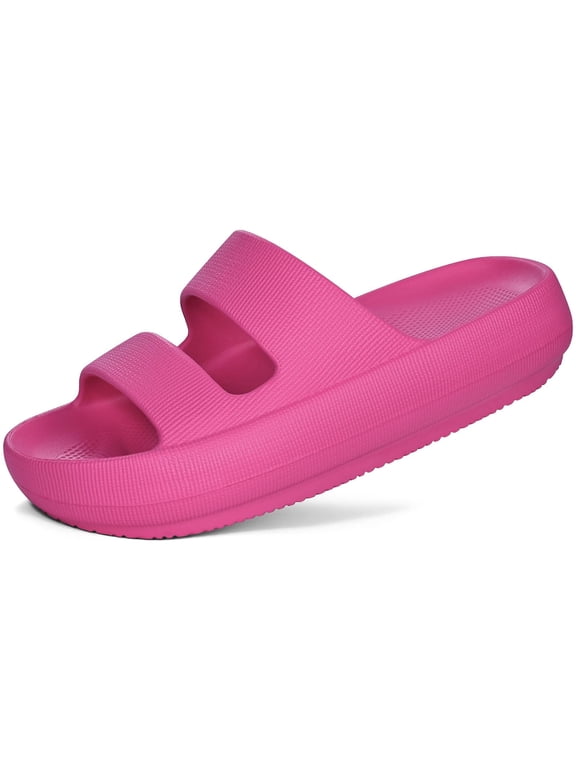 Cloud Slide Sandals for Women Soft Recovery Shower Shoes Orthopedic Slides with Arch Support, Rose Pink
