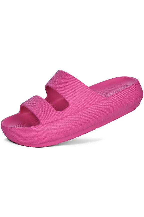 Cloud Slide Sandals for Women Soft Recovery Shower Shoes Orthopedic Slides with Arch Support, Rose Pink
